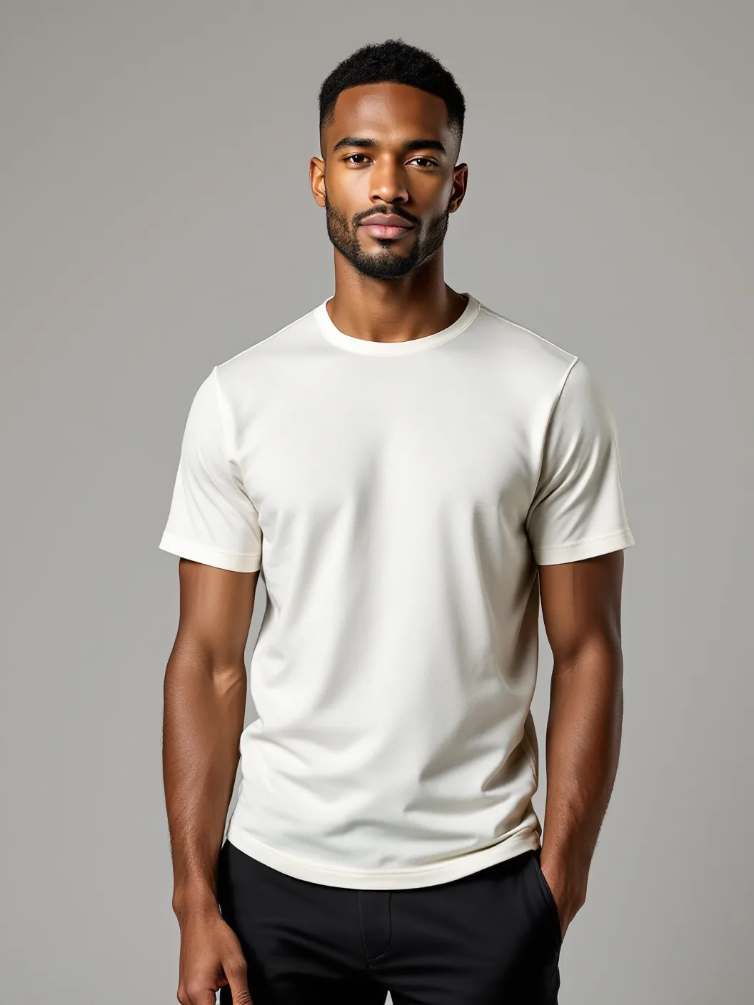 The Halden in Bone, the men's performance shirt, front view