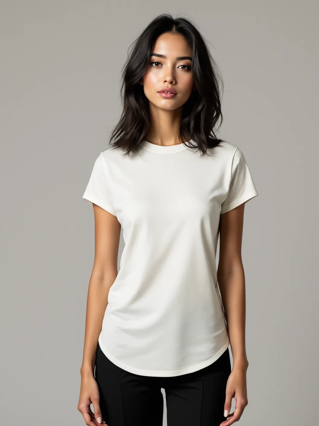 The Lina in Bone, the women's performance shirt, front view